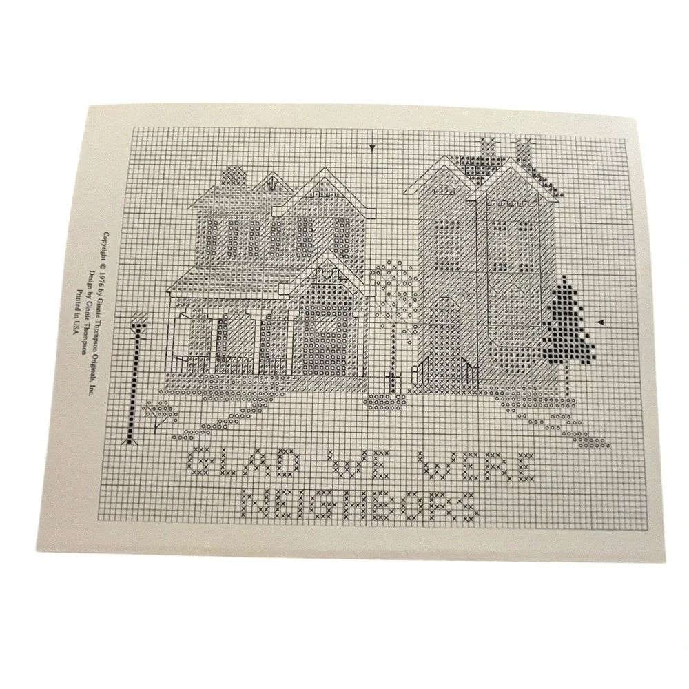 Vintage Ginnie Thompson Neighbors Cross Stitch Pattern Booklet 1976 2 Designs